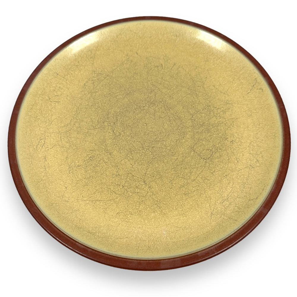 Denby England Luncheon Plate Stoneware Lemon Juice Speckled‎ M 9" Yellow